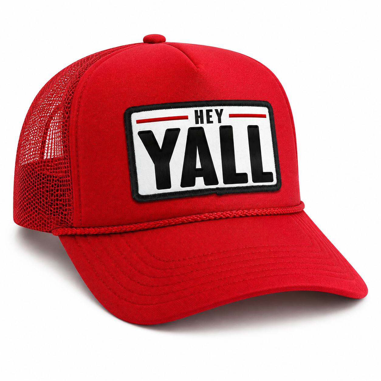 "HEY YALL" Red Trucker Style Ballcap - PREORDER