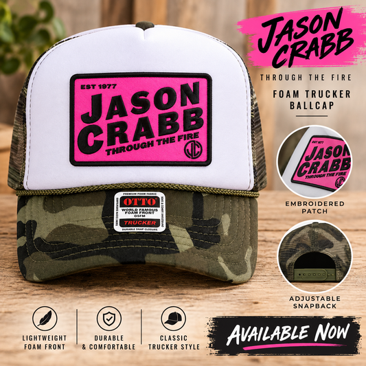 Camo and White "Through the Fire" Trucker Style Ballcap